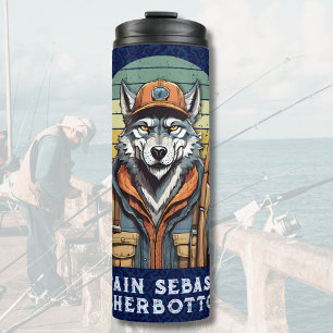 Wolf Retirement Gifts voor Visser Papa Thermosbeker