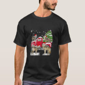 Wolf Riding Rode Vrachtwagen Vrolijk Kerstmis X ma T-shirt (Voorkant)