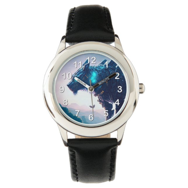Wolf robot horloge (Voorkant)