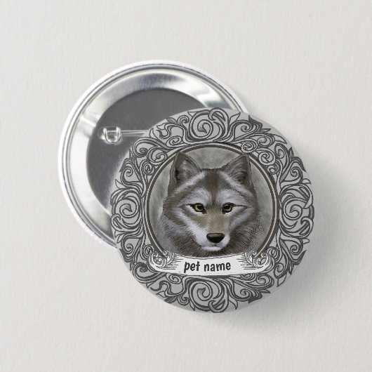 Wolf Ronde Button 5,7 Cm (Voorkant /achterkant)