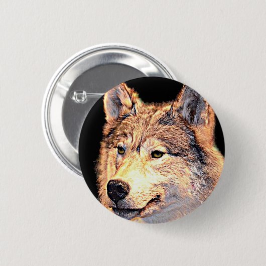 Wolf Ronde Button 5,7 Cm (Voorkant /achterkant)