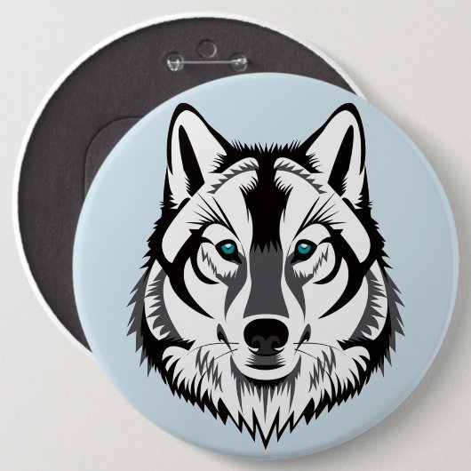 WOLF RONDE BUTTON 6,0 CM (Voorkant /achterkant)