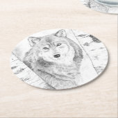 Wolf Ronde Kartonnen Onderzetter (Gebogen)