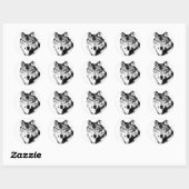 Wolf Ronde Sticker (Vel)