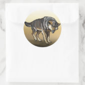 wolf ronde sticker (Tas)
