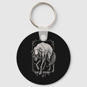 Wolf Schaap Horror Griezelen Folklore Eng Goth Alt Sleutelhanger