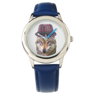 Wolf schattige en grappige jongen van kinder kinde horloge