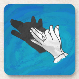 Wolf Shadow op Blue Drankjes Onderzetter