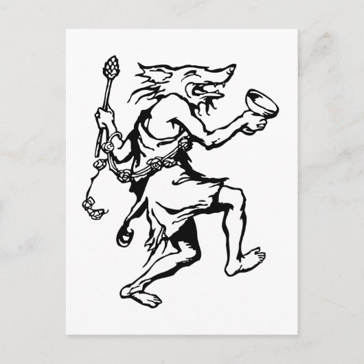 Wolf Shaman Briefkaart (Voorkant)