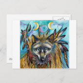 Wolf Shaman Spirit Briefkaart (Voorkant / Achterkant)