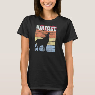 Wolf Shirt Wolven Retro Style Mountain Ca