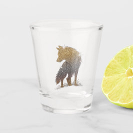  Wolf shot glass Glas