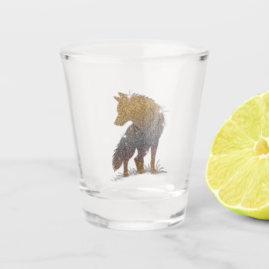 Wolf shot glass Glas (Voorkant)