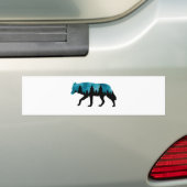 Wolf Silhouet Modern Bumpersticker (Op auto)