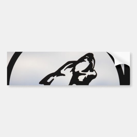 Wolf silhouette bumpersticker (Voorkant)