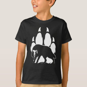 Wolf Silhouette en Footprint T-Shirt