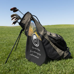 Wolf Silhouette Laurel Monogram foto Golfhanddoek