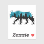 Wolf Silhouette Modern Sticker (Vel)