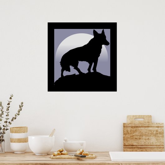 WOLF SILHOUETTE POSTER (Keuken)