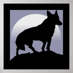 WOLF SILHOUETTE POSTER