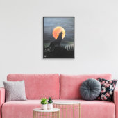 Wolf Silhouette Schilderij van Alfred Fox Canvas Afdruk (Insitu (Woonkamer))