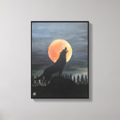 Wolf Silhouette Schilderij van Alfred Fox Canvas Afdruk (Voorkant)