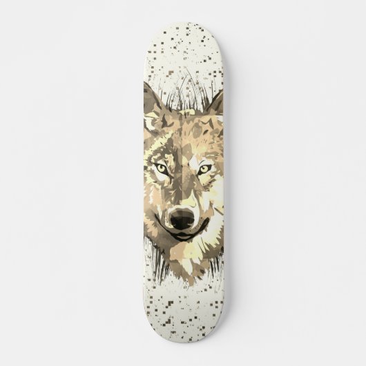 Wolf Skateboard Deck | Sepia Wolf Head (Voorkant)