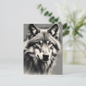 Wolf Sketch Briefkaart (Staand voorkant)