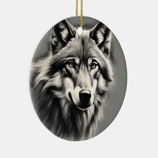 Wolf Sketch Keramisch Ornament (Rechts)