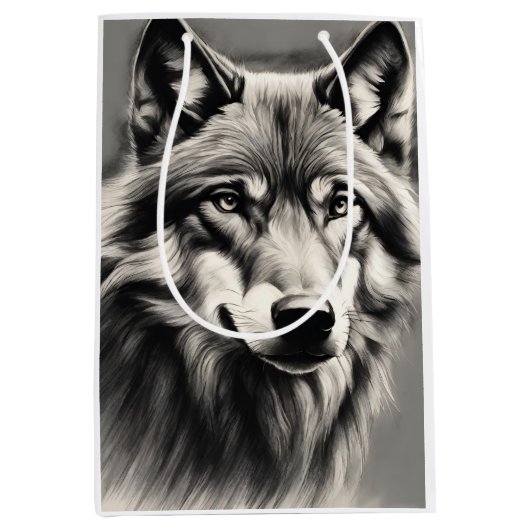 Wolf Sketch Medium Cadeauzakje (Voorkant)