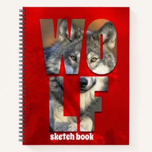 Wolf Sketchbook Animal Foto met Typografie Notitieboek