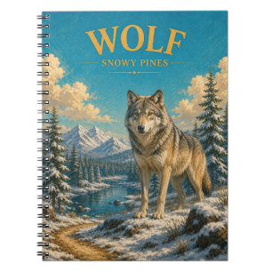 Wolf Sneeuwende Dennen Watercolor GeoSaga Notitieboek