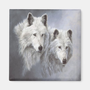 Wolf Snow Buddies Magnet Magneet