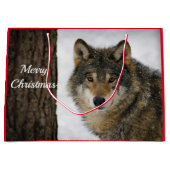 Wolf Snow-kerstfoto Groot Cadeauzakje (Voorkant)