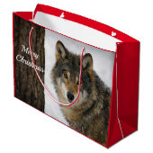Wolf Snow-kerstfoto Groot Cadeauzakje (Achterkant Gekanteld)