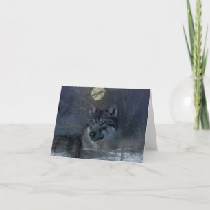 Wolf Spirit Moon Night Bedankkaart