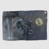 Wolf Spirit Moon Night Golfhanddoek (Horizontaal)