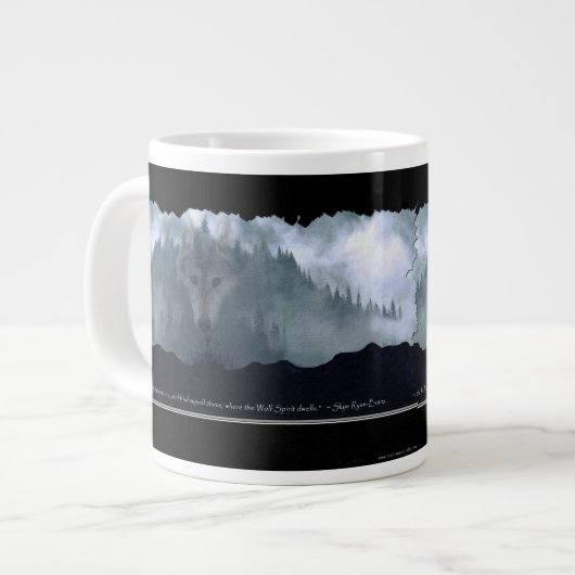 Wolf Spirit & Mountain Jumbo Soupe & Café Mug (Devant gauche)