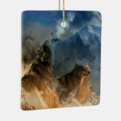 Wolf Spirits in Mountain Mist Keramisch Ornament (Rechts)