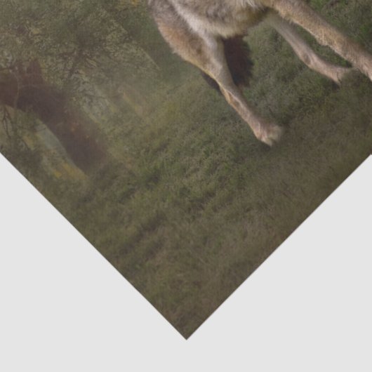 Wolf Squirrel Fantasy Autumn Tissuepapier (Detail)