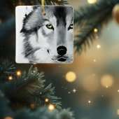 Wolf Stare Down Keramisch Ornament