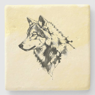 Wolf Stenen Onderzetter