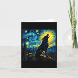 Wolf Sterrennacht Howling Moon Grappige geschenken Kaart