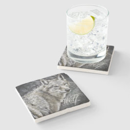 Wolf [Stone Coaster] Stenen Onderzetter