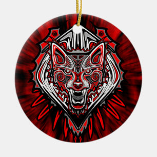 Wolf Tattoo Style Haida Art Ornament