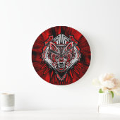 Wolf Tattoo Style Haida Art Wall klok (Huis)