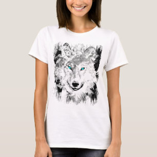 Wolf Tekening van zwarte en witte wolf Siberia T-shirt