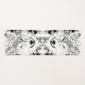 Wolf | Tekening van zwarte en witte wolf | Siberia Yogamat (Voorkant (horizontaal))