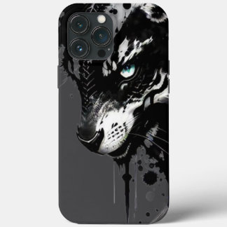 Wolf-thema telefoonhoesje Een woest zwart en wit o iPhone 13 Pro Max Hoesje