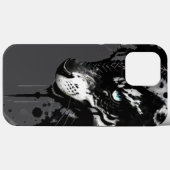 Wolf-themed phone case A fierce black and white de (Achterkant (horizontaal))